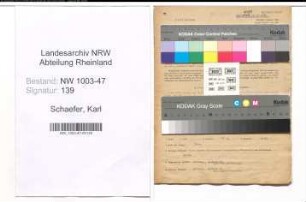 Entnazifizierung Karl Schaefer , geb. 28.09.1882 (Betriebsinhaber)