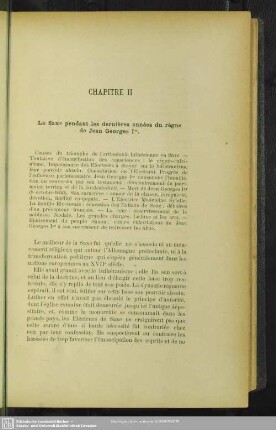 Chapitre II, La Saxe pendant les dernieres annees du regne de Jean Georges Ier