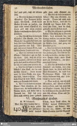 VI. Weyhnachts-Lieder