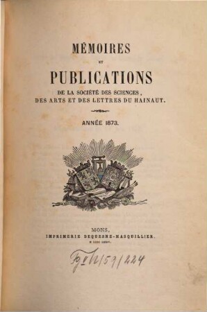 Mémoires et publications. 9. 1873 (1874)