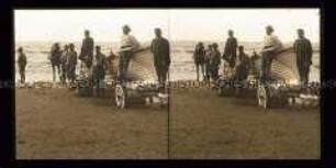Sicherheitsmannschaft am Badestrand, Scheveningen, Den Haag