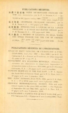 Publications récentes de l'observatoire