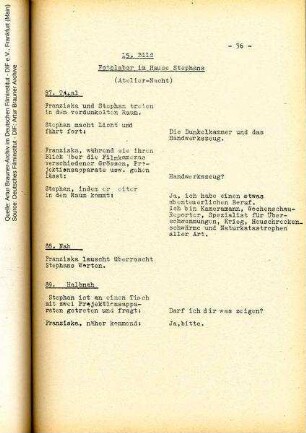 Drehbuch (Auszug)