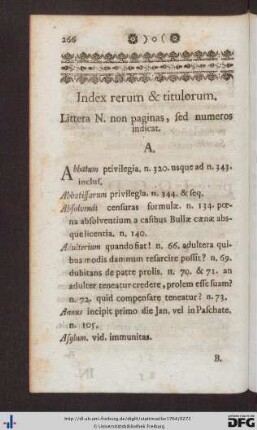 Index rerum et titulorum