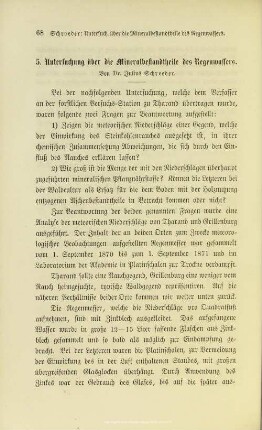 I.5. Untersuchung über die Mineralbestandtheile des Regenwassers.