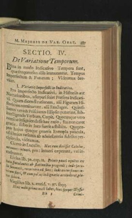 Sectio IV. De Variatione Temporum.