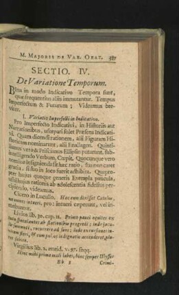 Sectio IV. De Variatione Temporum.