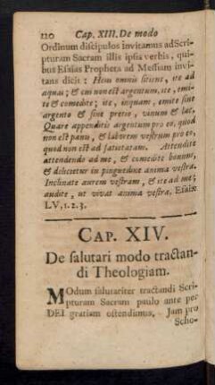 Cap. XIV. De salutari modo tractandi Theologiam