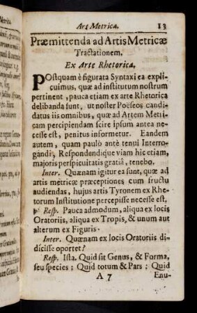 13-27, Praemittenda ... Ex Arte Rhetorica