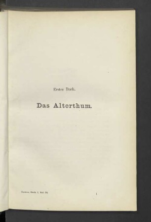 Erstes Buch Das Alterthum