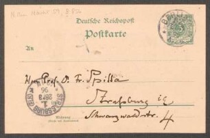 Postkarte an Friedrich Spitta : 27.03.1896