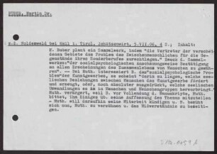 Teilübersetzung zw. Martin Buber und Hermann Muthesius (Inhalt des Schreibens)