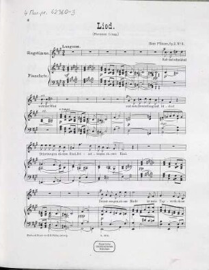 Sieben Lieder für eine Singstimme op. 2, 3. Lied : Kalt u. schneidend