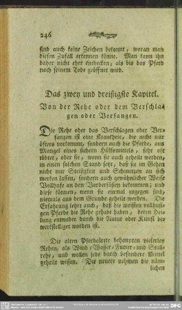Das zwei und dreißigste Kapitel. Von der Rehe oder dem Verschlagen oder Verfangen