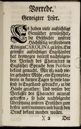 Vorrede. Geneigter Leser.