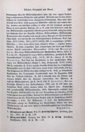 127-128 [Rezension] Schroers, Heinrich, Kriegsziele und Moral