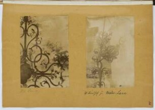 Friedhof, Niederlana: zwei schmiedeeiserne Grabkreuze, Details (aus: Skizzen- und Fotoalbum 14)