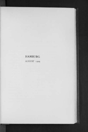 Hamburg August 1909
