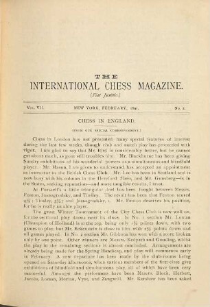 The international chess magazine. 7. 1891