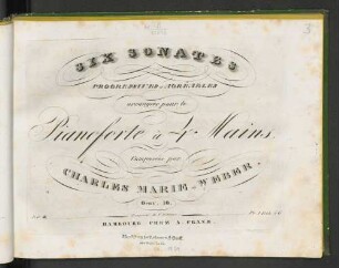 Six sonates progressives et agréables : arrangées pour le pianoforte à 4 mains ; Oeuv. 10, Liv. II