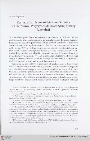 7/8: Kartusze trumienne rodziny von Somnitz w Charbrowie. Przyczynek do nowożytnej kultury funeralnej