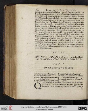 Tit. XIX: Quibus Modis aut Crimen aut Accusatio Extinguitur