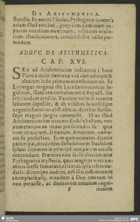 Adhuc De Arithmetica. Cap. XVI.