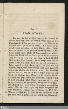 Cap. I. Bodenkunde
