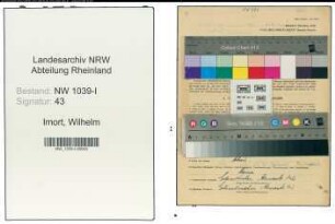 Entnazifizierung Wilhelm Imort , geb. 02.01.1906 (Arbeiter)