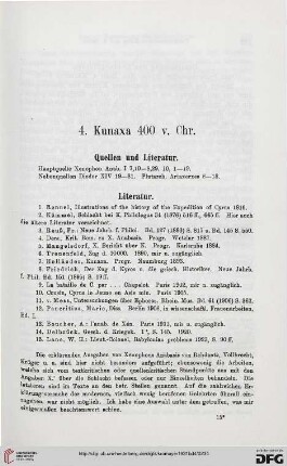 4: Kunaxa 400 v. Chr. Quellen und Literatur