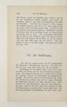 VII. Die Aufklärung