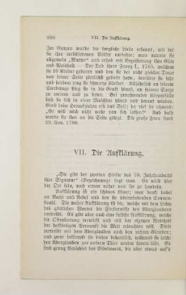VII. Die Aufklärung