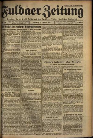 Ausgabe vom Dienstag, den 11. Oktober 1927.