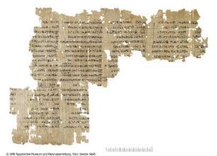 Hieratischer Papyrus mit einem Onomastikon von Götternamen