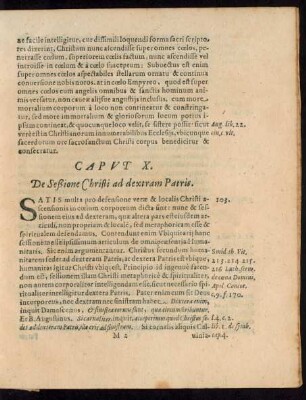 Caput X. De Seßione Christi ad dextram Patris.
