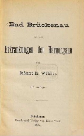 Bad Brückenau bei den Erkrankungen der Harnorgane