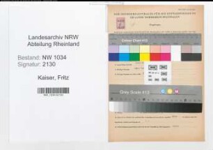 Entnazifizierung Fritz Kaiser , geb. 05.05.1894 (Oberstleutnant)