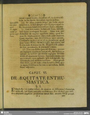 Caput VI. De Aequitate Enthusiastica