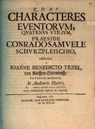 Characteres Eventorum, Quatenus Utilium