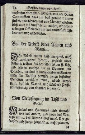 Von der Arbeit derer Armen und Waysen.