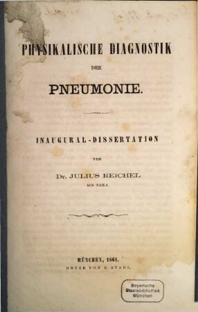 Physikalische Diagnostik der Pneumonie