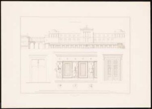 Das Neue Museum in Berlin von Stüler, Potsdam 1853: Tafel 5 (?). Ansicht, Haupttür, Detail