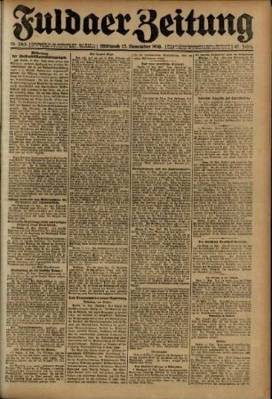 Ausgabe vom Mittwoch, den 13. November 1918.