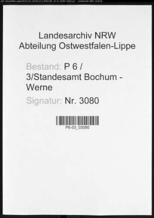 Namensverzeichnis Bochum - Werne, Todesfälle
