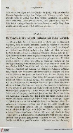 XXXVII: Die Bergstraße wird calvinisch, lutherisch und wieder calvinisch