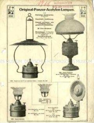 Karbid-Lampen für verschiedene Zwecke