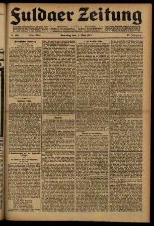 Erste Ausgabe vom Samstag, den 03. Mai 1913.