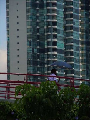 Panama-City - Hochhäuser im Geschäftsvirtel : Wohn-und Bürohochhäuser prägen das Stadtbild. Aufgenommen am 14. September in Panama-City
