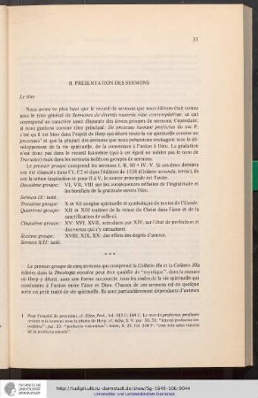 II. Présentation des sermons