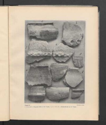 Tafel IV. [Keramik aus Baugrube Göller und den Brückenschachten].